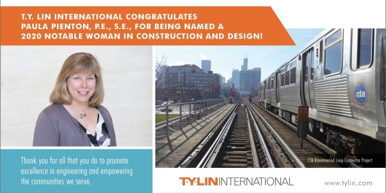 T.Y. Lin International congratulates Paula Pienton, P.E., For Being Named A 2020 Notable Woman in Construction and Design